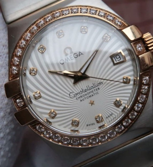 Replica Omega V6 Constellation 123.20.35 SS White Textured Dial