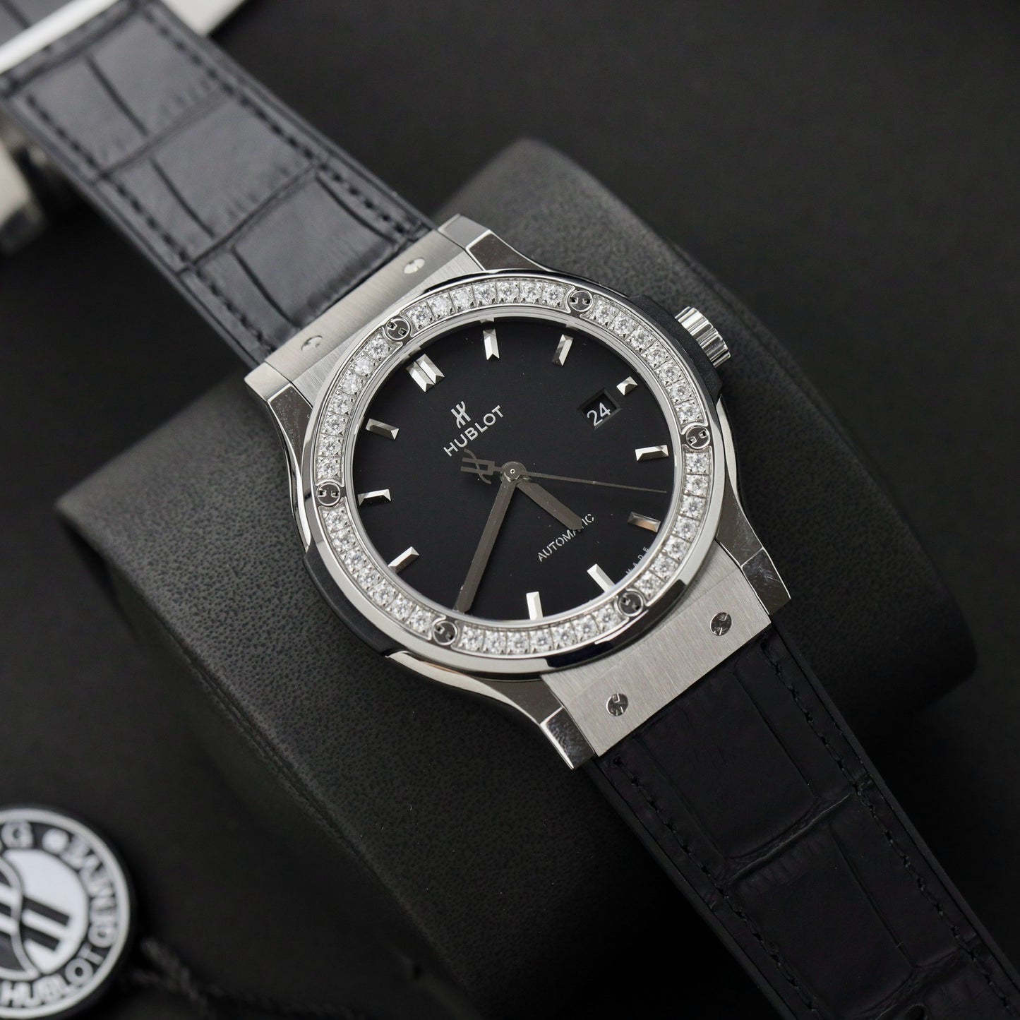 Hublot Replica 11 Watch Classic Fusion Face Black Moissanite Diamond APS Factory 42mm