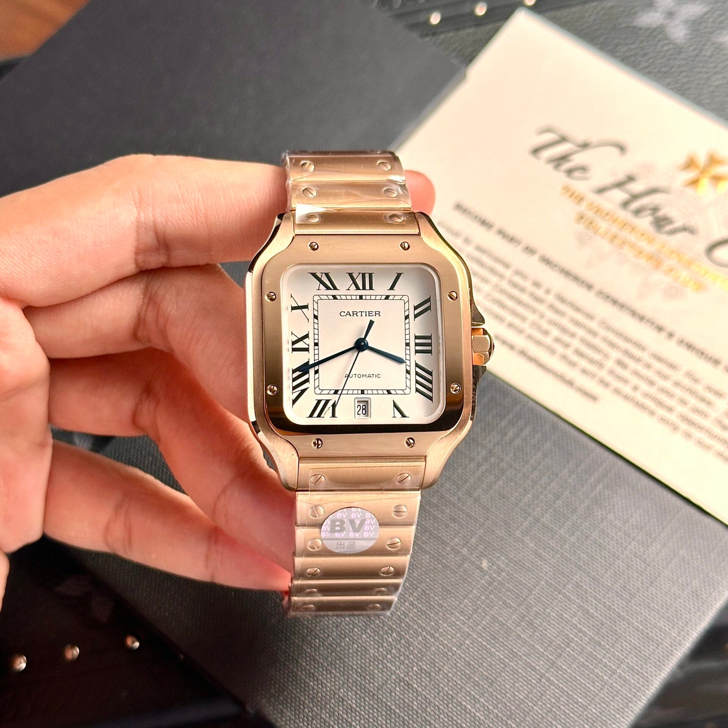 Cartier Santos Replica Watch Rose Gold BV Factory 39.8mm
