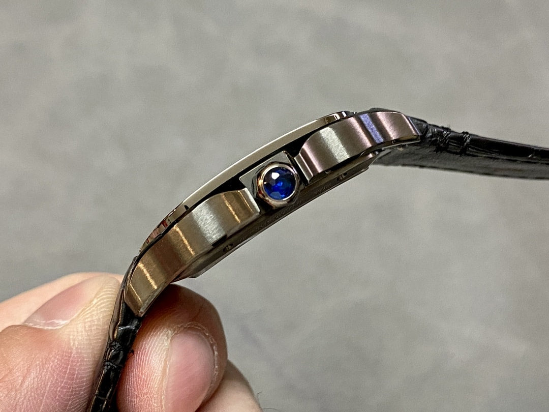 Fake Cartier watch Santos large model mechanical movement Black ADLC Steel Skeleton Dial WHSA0009 TWF(1:1 replica)