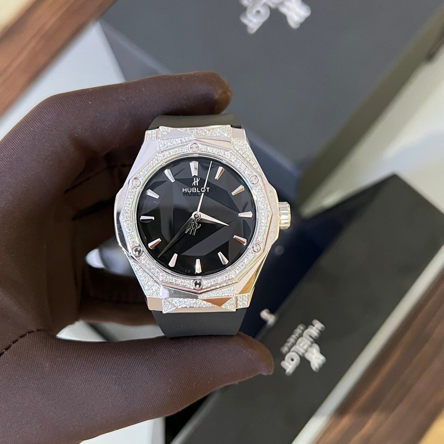 Hublot Orlinski Best Replica Watch Titanium Black With Diamond 40mm