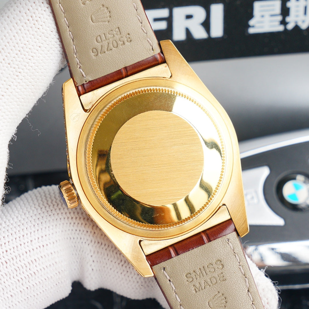Rolex new full-diamond logotype - full diamonds with classic lettering - official size 36mm(1:1 replica)