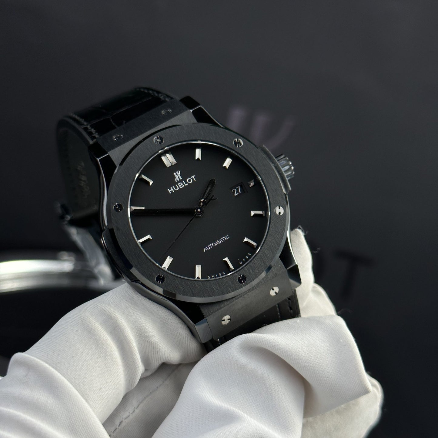 Hublot Replica 1:1 Watch Refine SW300 Movement Black Ceramic Bezel JJZ Factory 42mm