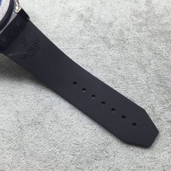 Replica Hublot Big Bang Tourbillon Ceramic Case Black Dial Rubber Strap