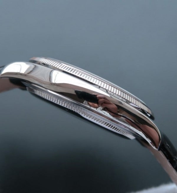 Replica Rolex MK Cellini Time 50509 SS White Dial Leather Strap