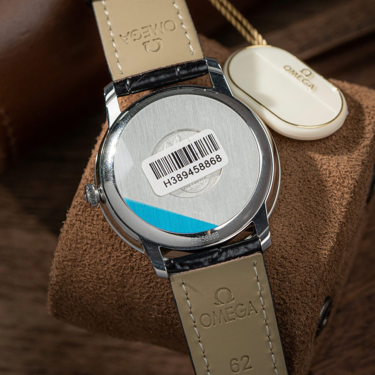 Omega De Ville Prestige Power Reserve Replica Watch Dial Blue Leather Strap 39.5mm