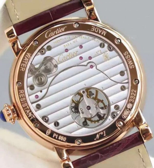 Replica Cartier Rotonde De Cartier Tourbillon RG Diamonds Bezel