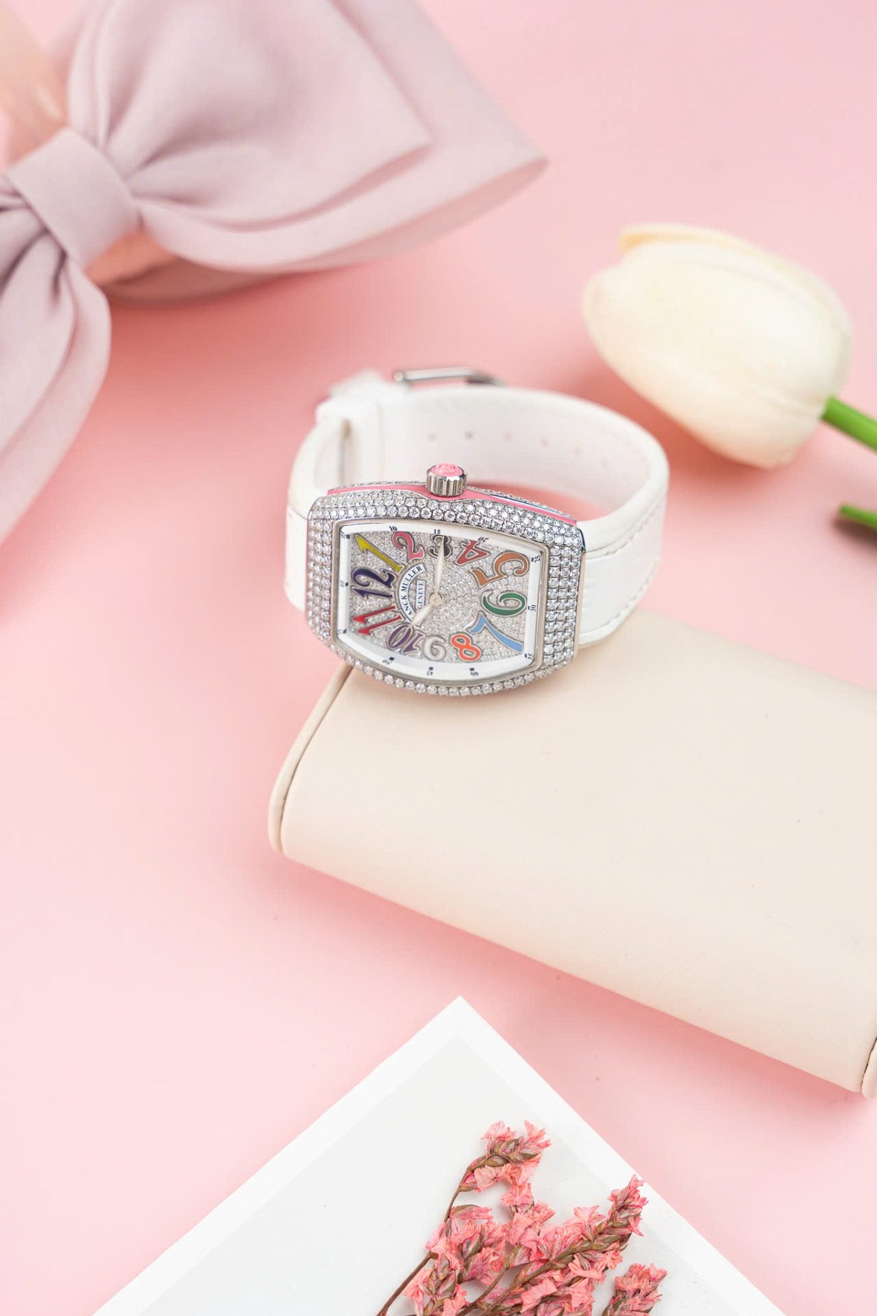 Franck Muller V32 Copies Watches Custom Diamonds Moissanite Hong Kong 36mm