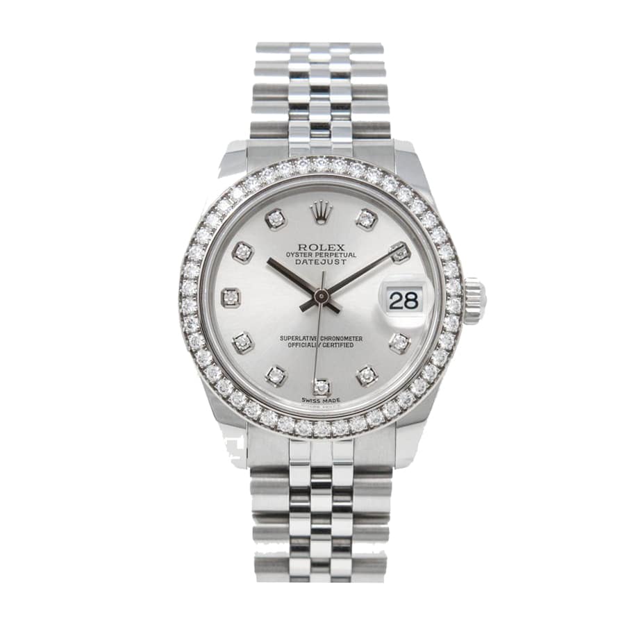 Rolex Datejust 178384-0017 White Gold Black   Diamond Dial Replica