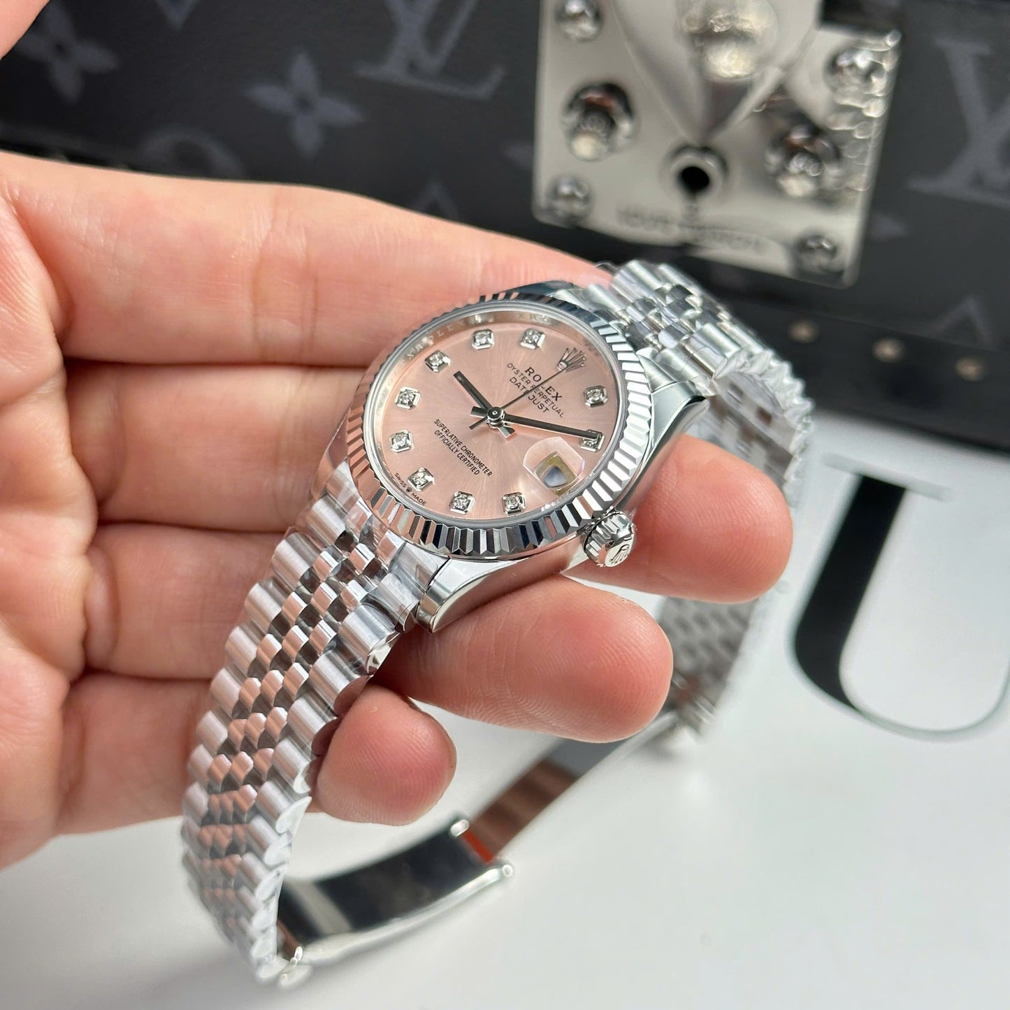 Rolex DateJust Replica Watch Dial Pink Jubilee Strap THB Factory 31mm