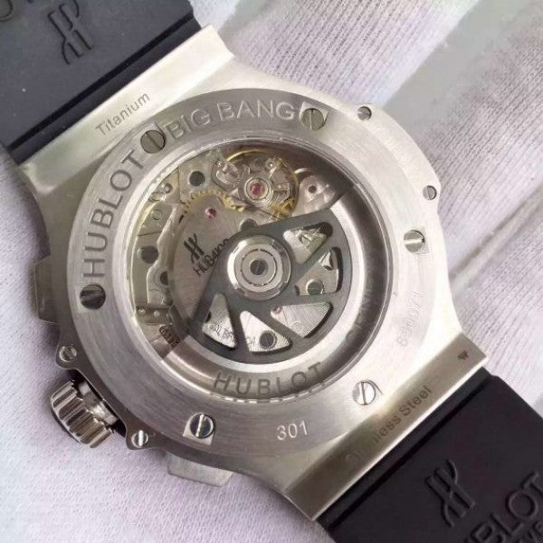 Replica Hublot Big Bang Full Pave Chrono Diamonds Dial Black Rubber Strap A7750