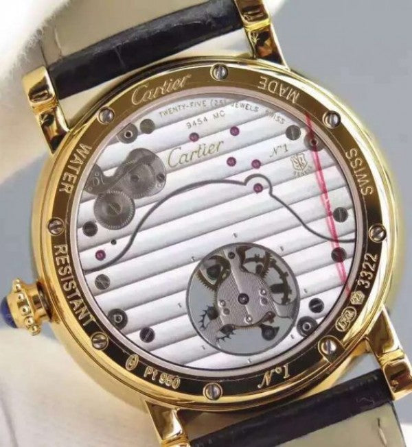 Replica Cartier Rotonde De Cartier Tourbillon YG Diamonds Bezel
