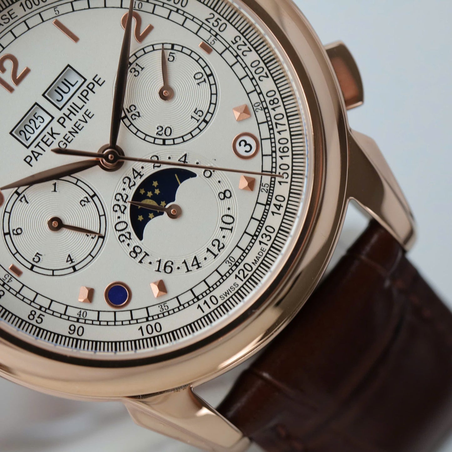 Patek Philippe Fake Watch Perpetal Calendar 5270 White Dial Leather Strap 41mm
