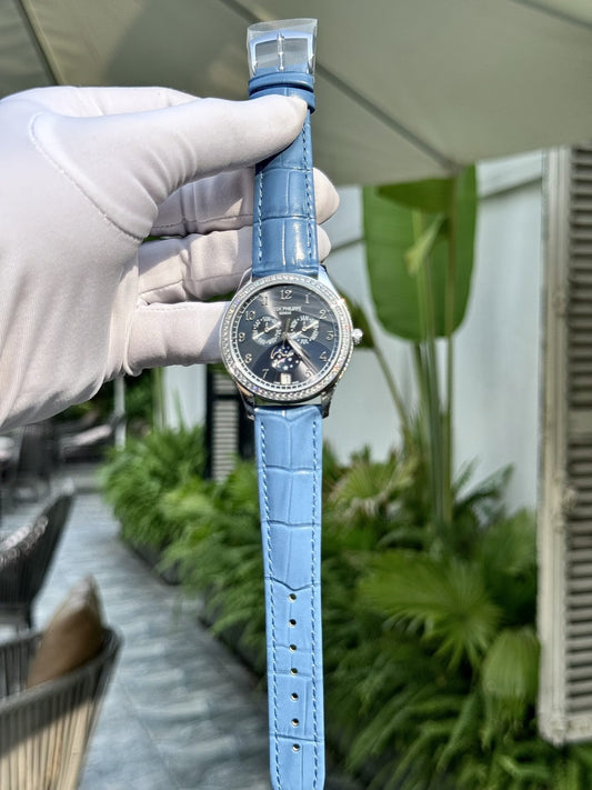 Patek Philippe Replica Watches Complications 4947G Blue Dial Leather Strap 38mm