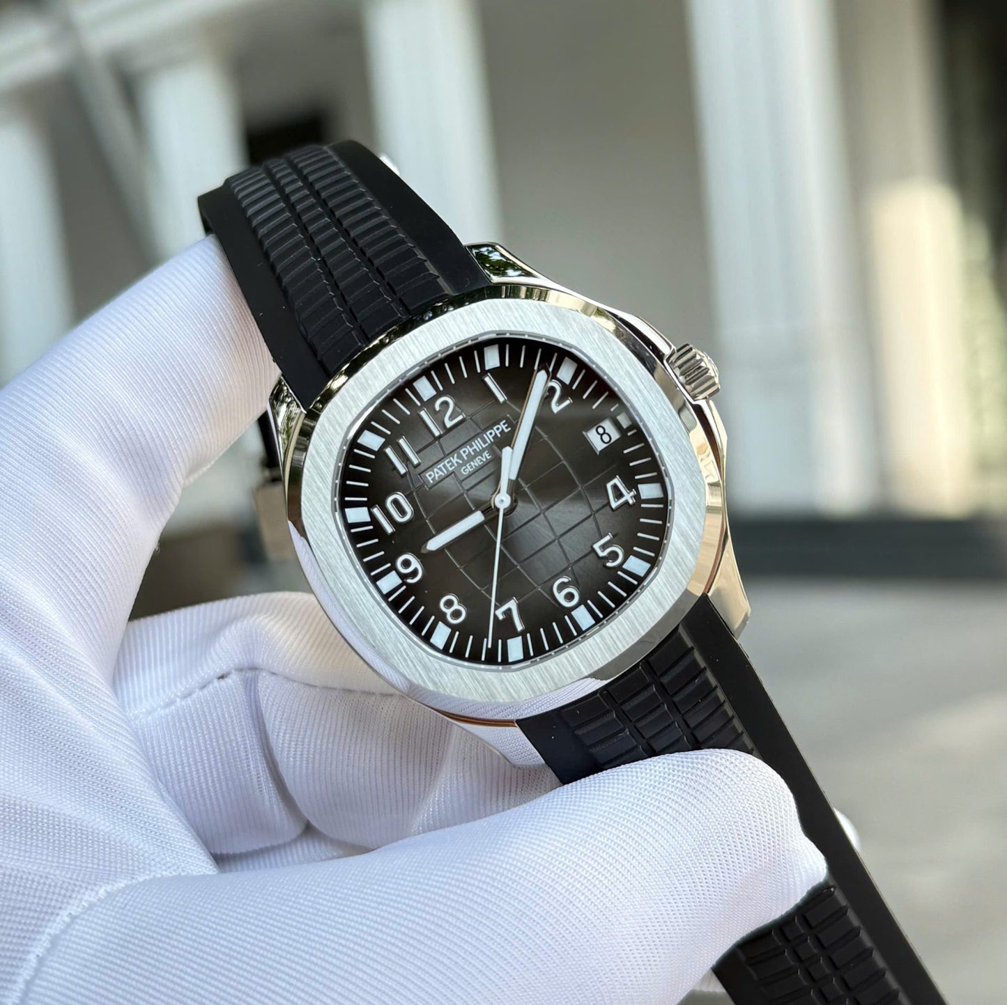 Patek Philippe Aquanaut 5167 Knock Off Watches Gray Dial Rubber Strap Custom BBF Factory 40mm