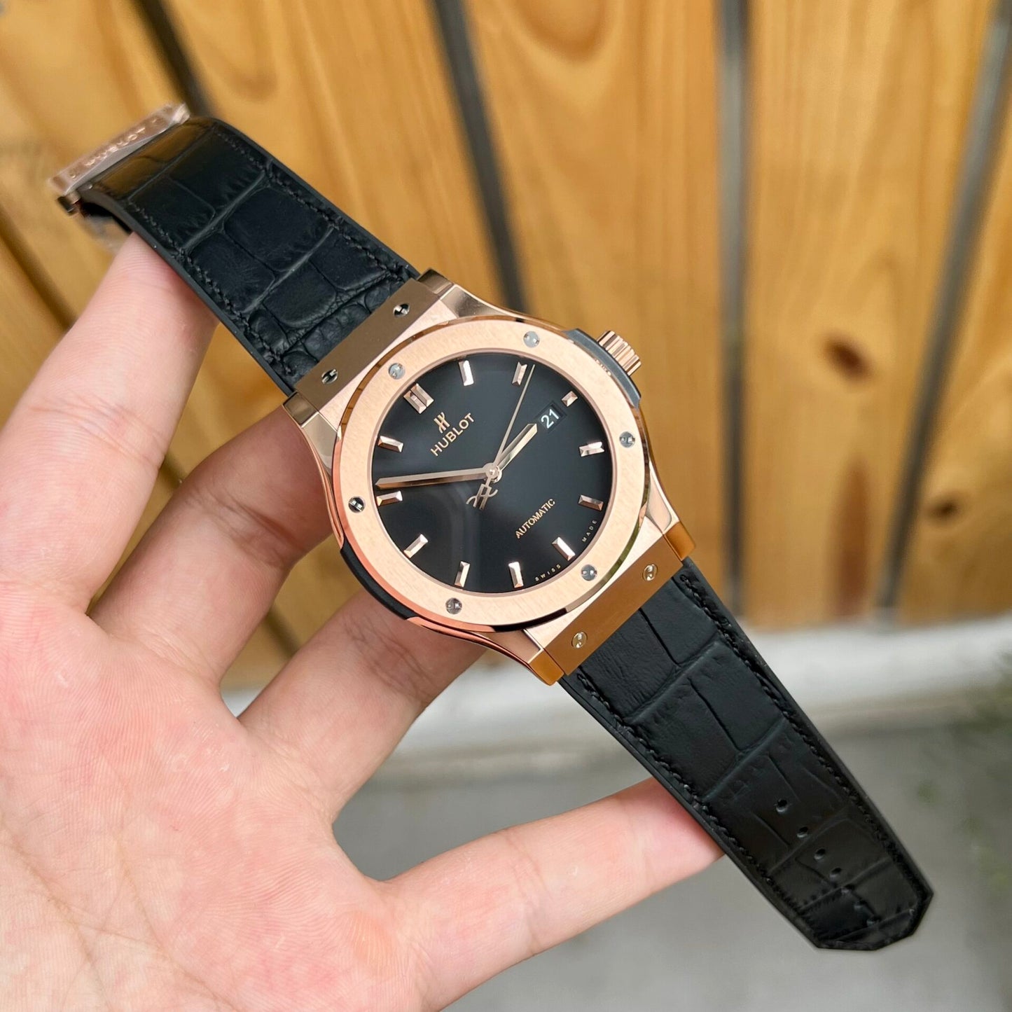 Hublot Replica 1:1 Watch Classic Fusion Titanium King Gold Black JJF 2023 42mm