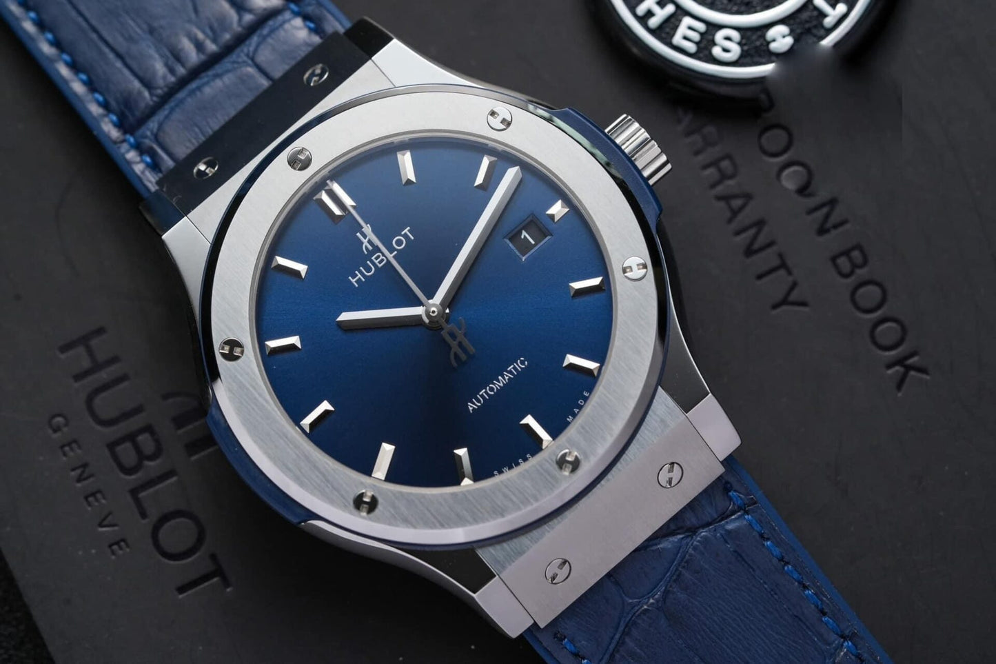 Hublot Classic Fusion Titanium Replica Watch Blue Dial JJF Factory 42mm
