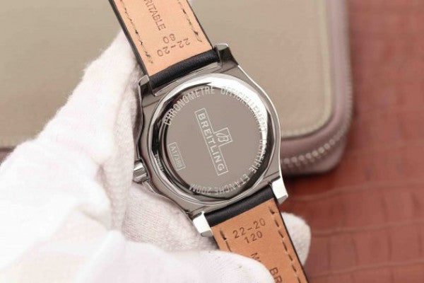 Replica Breitling Colt Automatic 44mm SS GF White Textured Dial on Black Leather Strap A2824