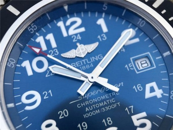 Replica Breitling SuperOcean  II 44mm GF Blue Dial Blue Rubber Strap A2824