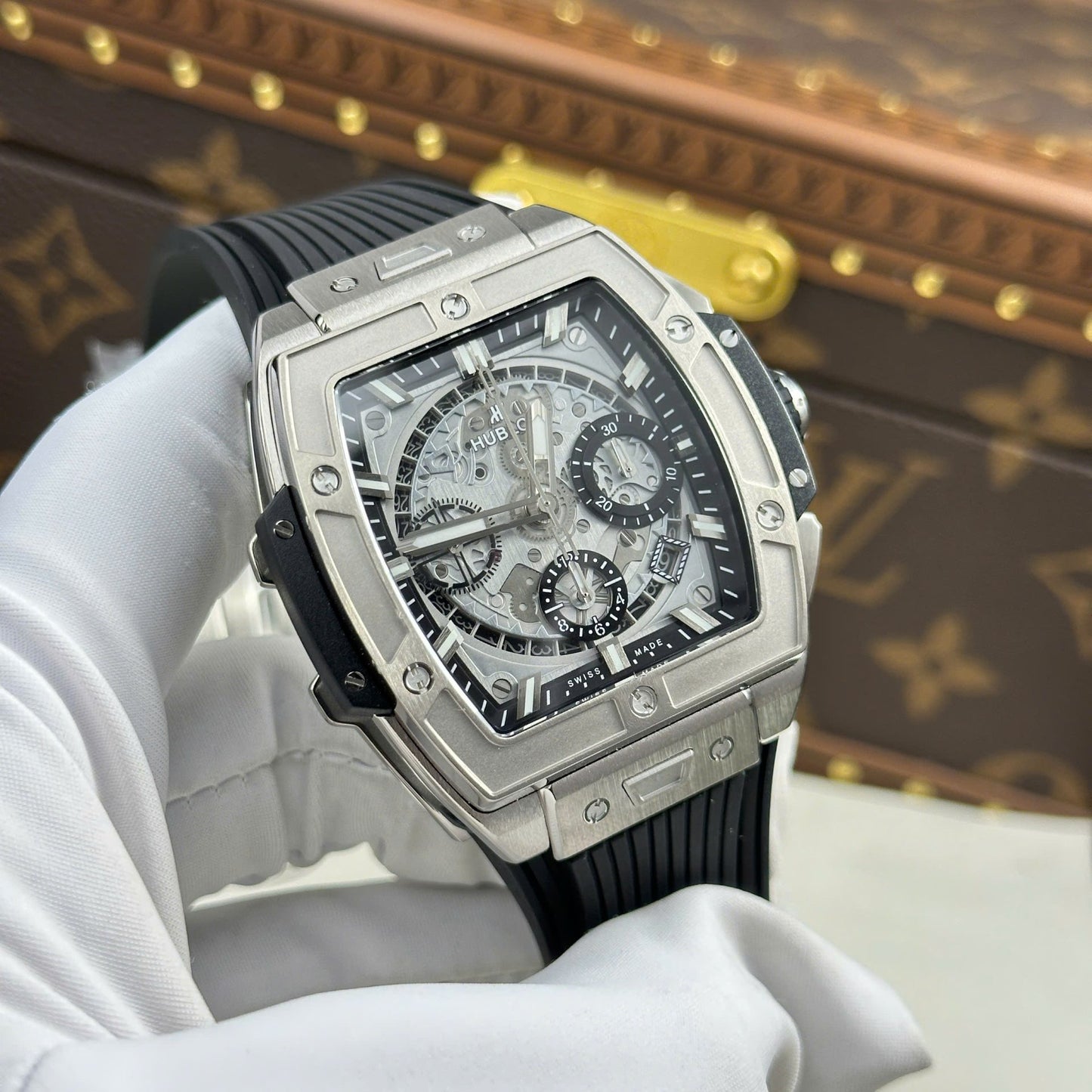 Hublot Spirit Of Big Bang Titanium Replica Watch Rubber Strap BBF Factory 42mm