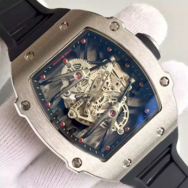 Replica Richard Mille RM027 SS Skeleton Dial Black Rubber Strap 6T51