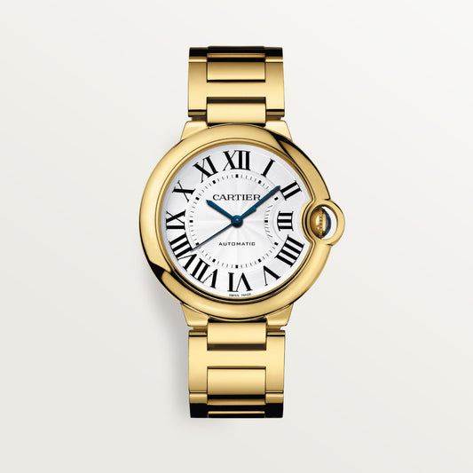 Fake Cartier Watch Ballon Bleu de Cartier Yellow Gold 36mm Silver Dial WGBB0046 mechanical movement(1:1 replica)