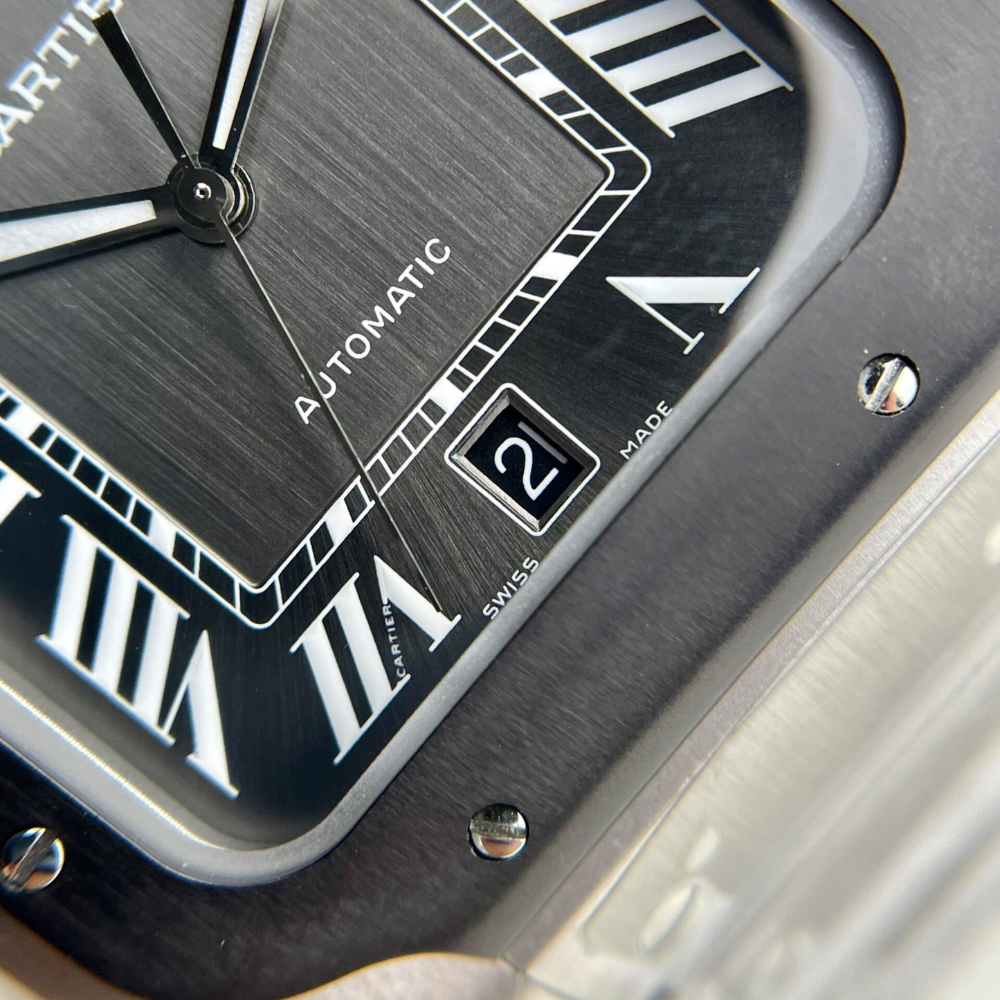 Cartier Santos WSSA0037 Replica 11 Watch Grey Dial BV Factory 39.8mm