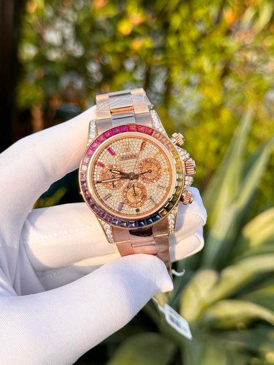 Rolex Replica 1:1 Watch Daytona Gold Wrapped Moissanite Diamond 40mm