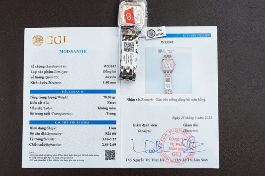 Cartier Panthere WSPN007 Demi Rose Gold Replica Watch Diamonds Moissanite Hong Kong 27x37mm