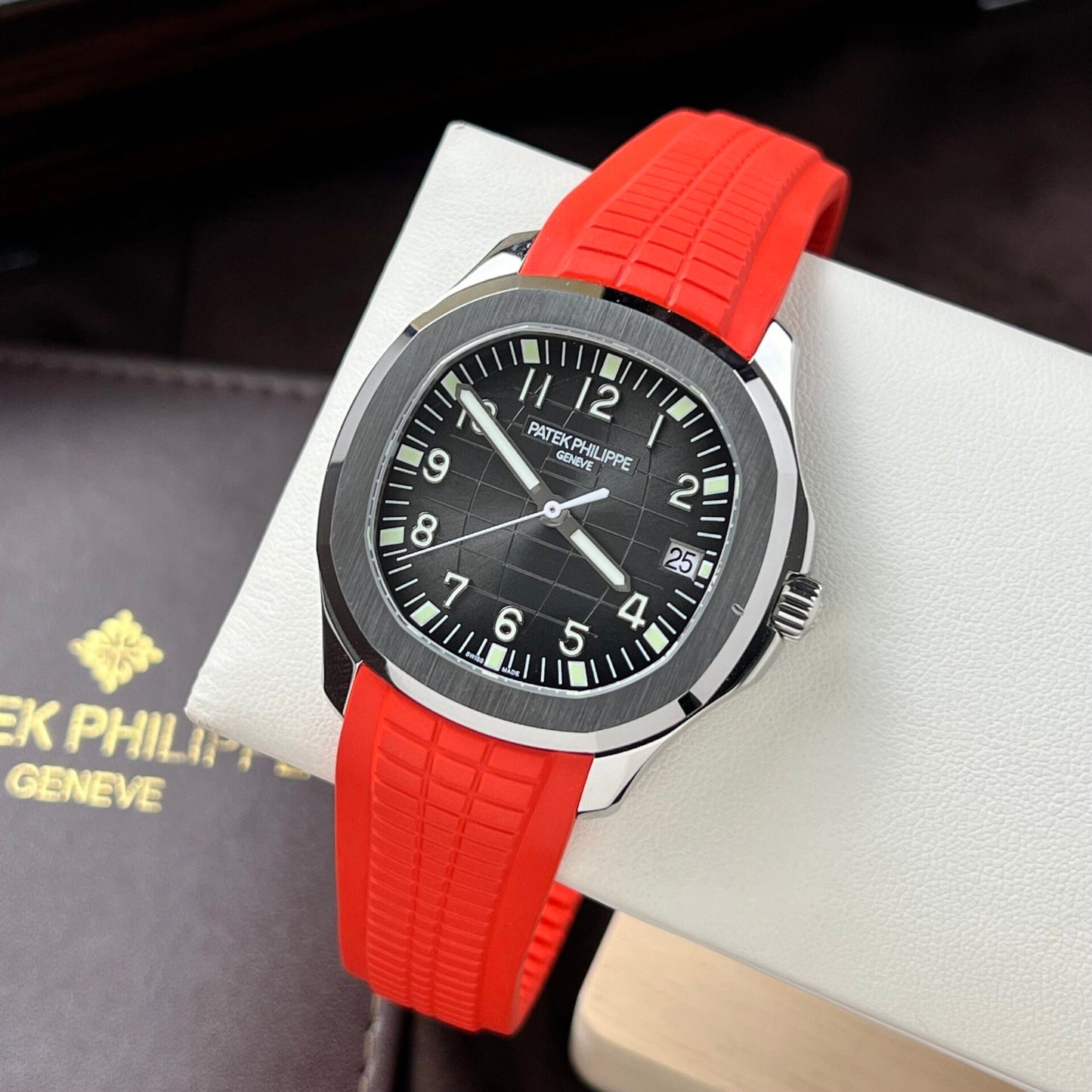 Patek Philippe Replica Watch Aquanaut 5167A Red Rubber Strap 3K Factory 40mm