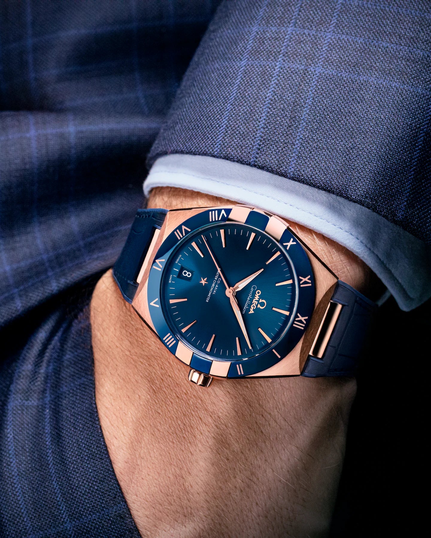 Constellation 41 mm, Sedna? gold on leather strap(1:1 replica)