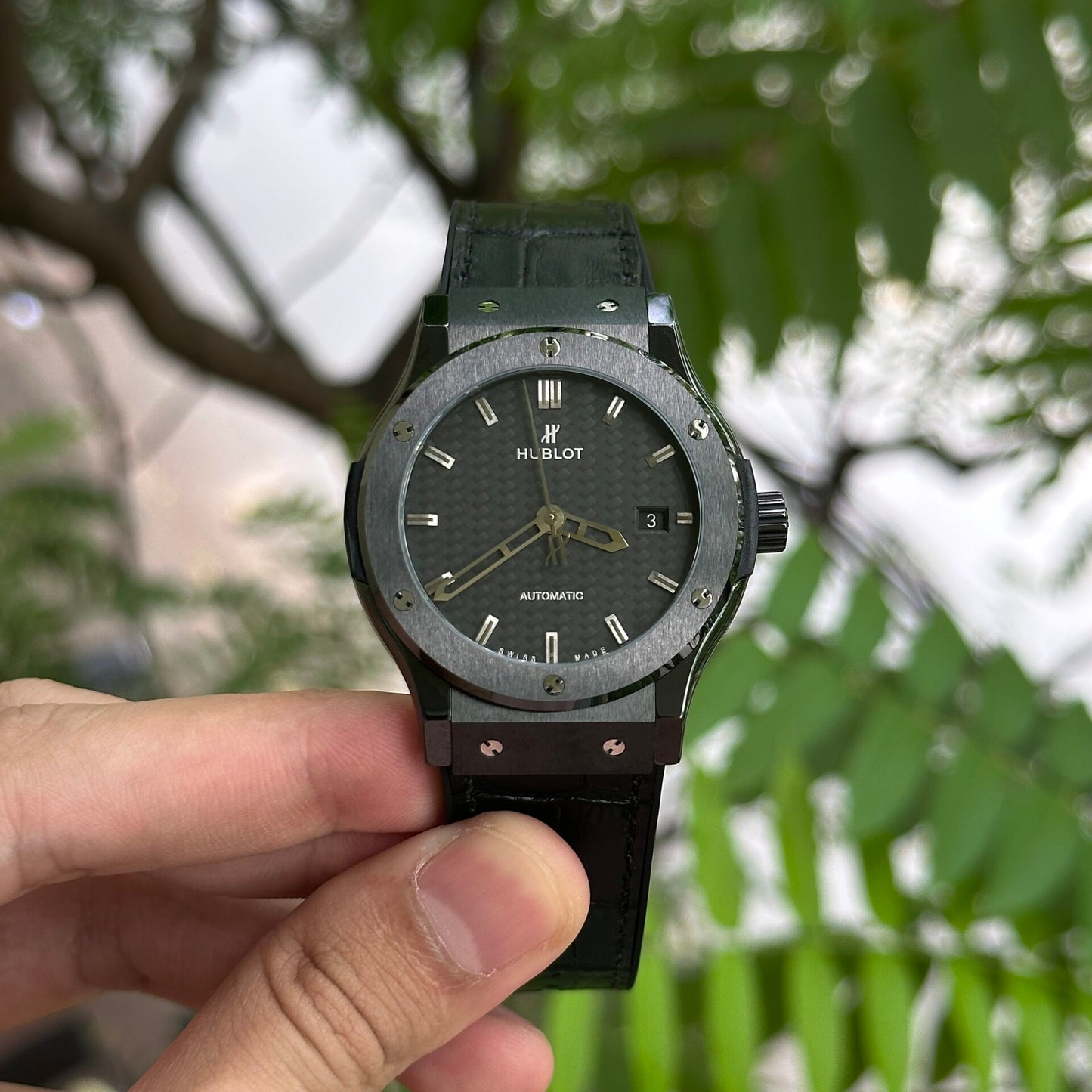 Hublot Classic Fusion Ceramic Carbon High Quality Replica Watch JJZ 42mm