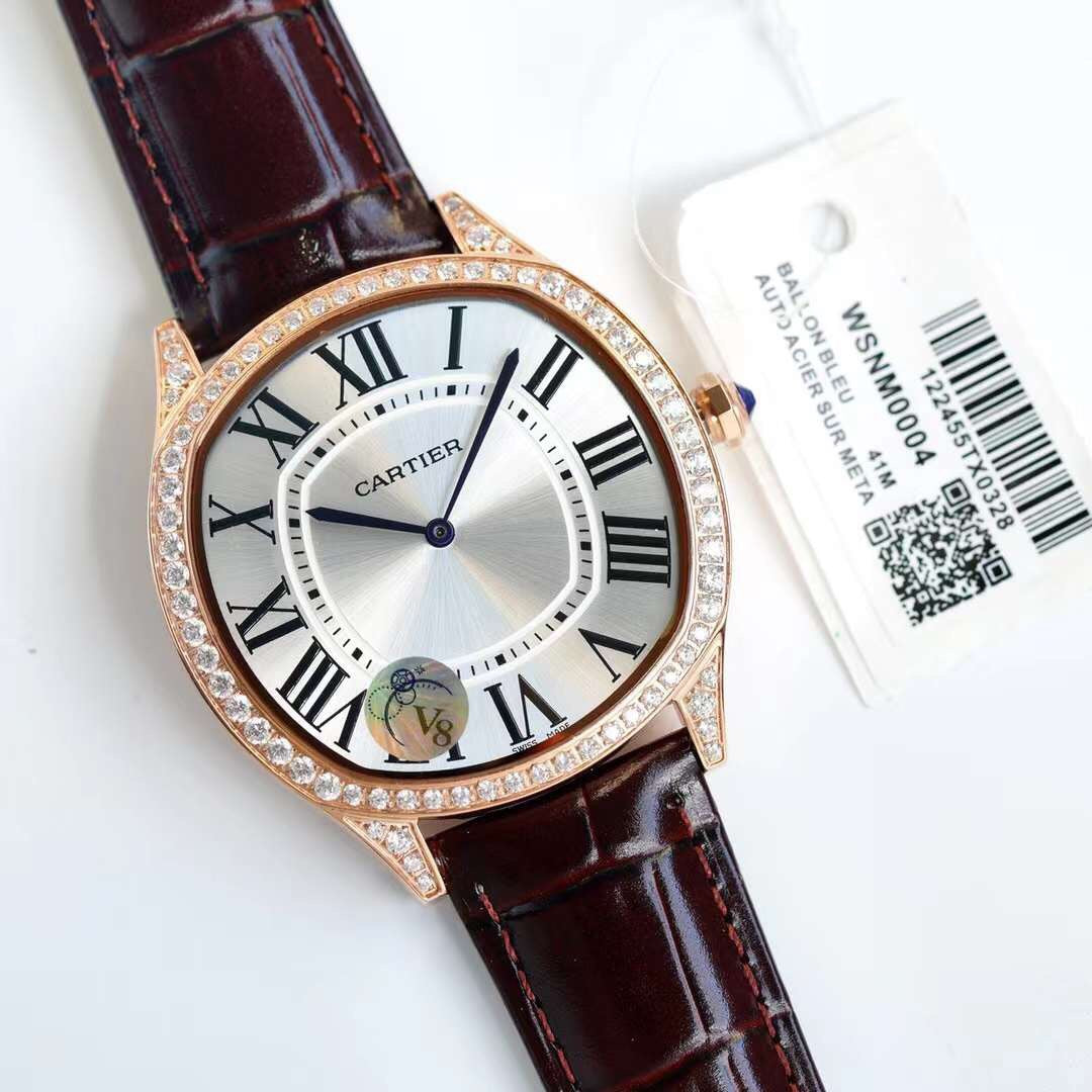 Cartier - Drive de Cartier diamonds in white gold - 40mm smooth(1:1 replica)