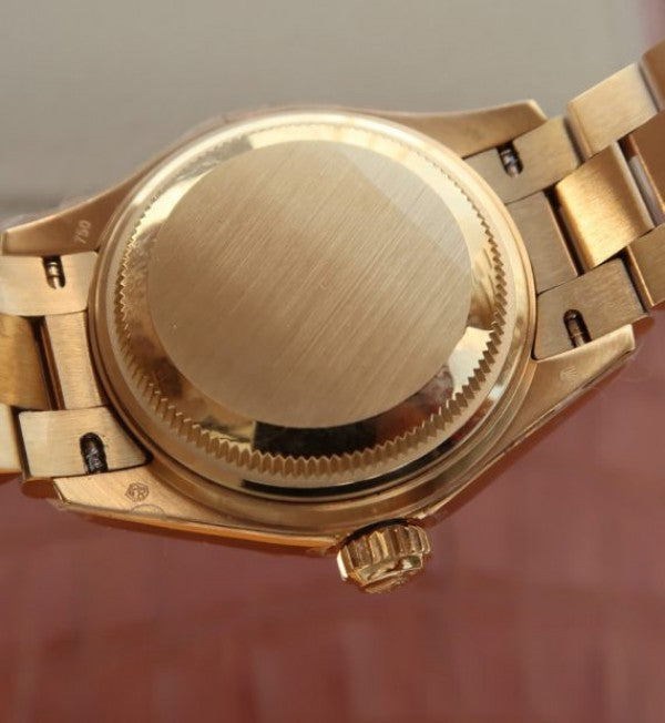 Replica Rolex DateJust 31mm Diamonds Bezel/Markers RG Case RG Gold Dial A2235