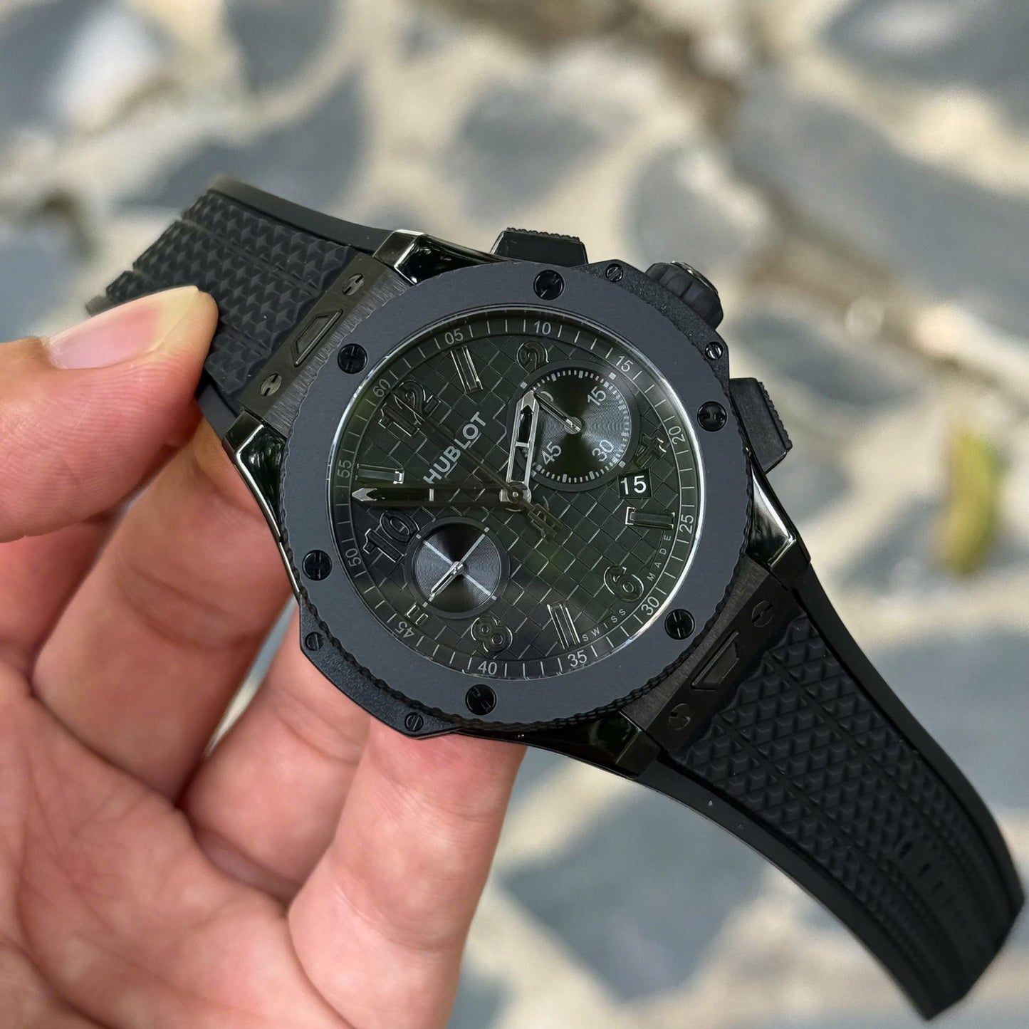 Hublot Knock Off Watches Big Bang 20th Anniversary Chronograph Ceramic All Black BBA Factory 43mm