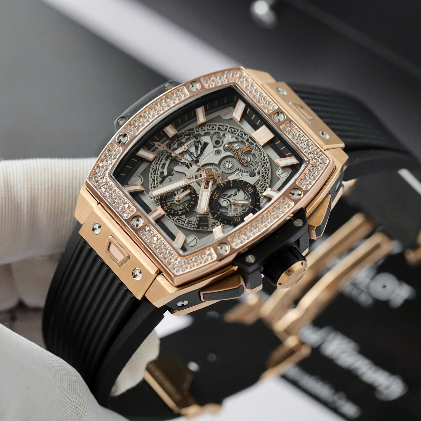 Hublot Spirit Of Big Bang King Gold Custom Moissanite Diamonds Hong Kong 42mm