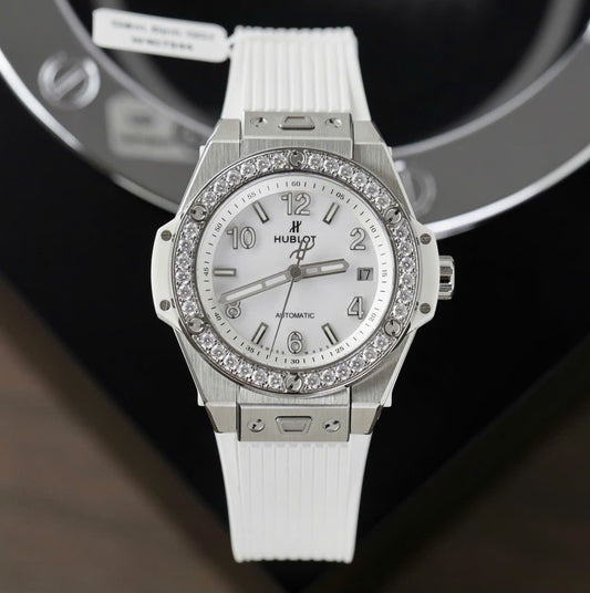 Hublot Big Bang One Click Titanium Customs Moissanite Diamonds Bezel Replica Watch 39mm