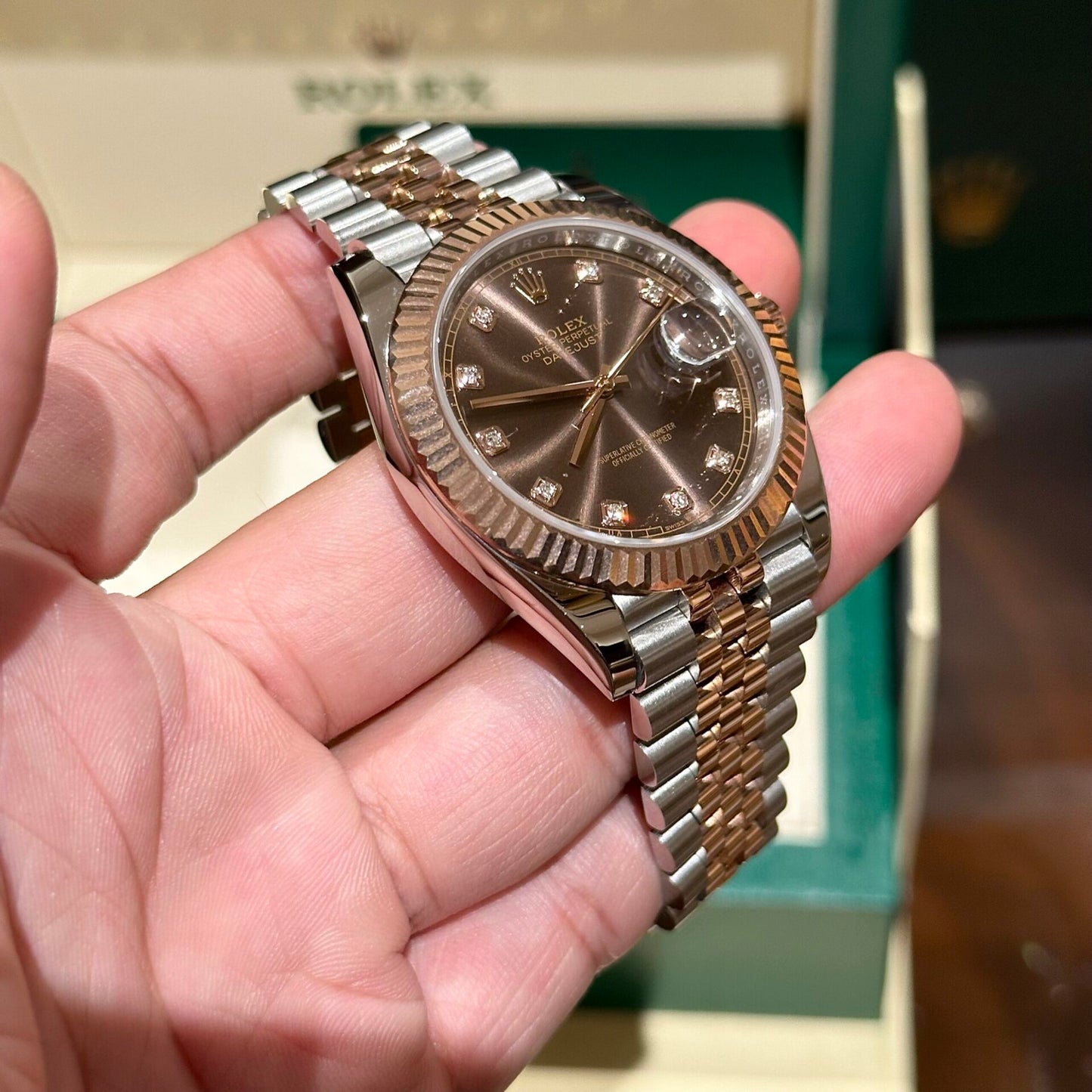 Rolex Replica 1:1 Watch DateJust Chocolate Dial EW Factory 41mm
