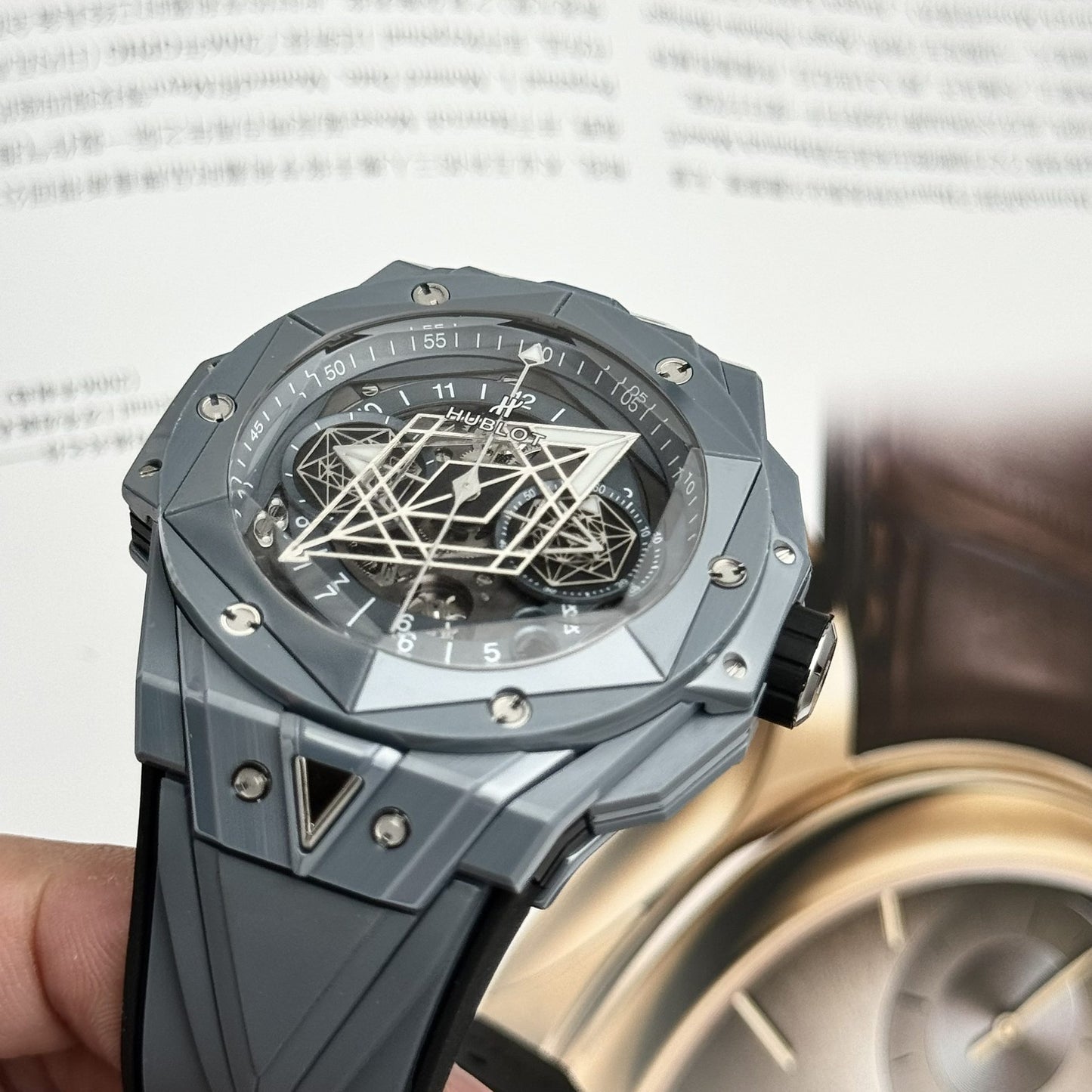 Hublot Best Replica Watch Big Bang Sang Bleu II Gray Ceramic BBF 45mm