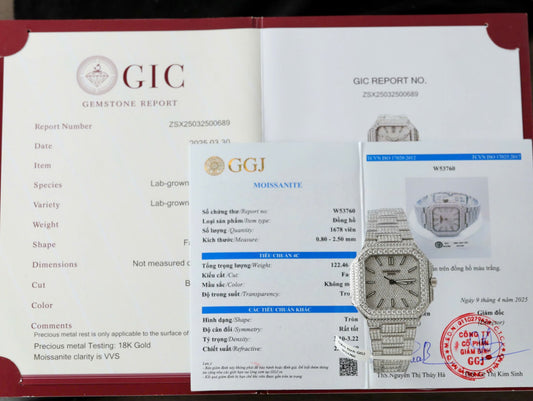 Patek Philippe Cubitus 5821 Copies Watches Diamonds Moissanite Hong Kong Custom 45mm