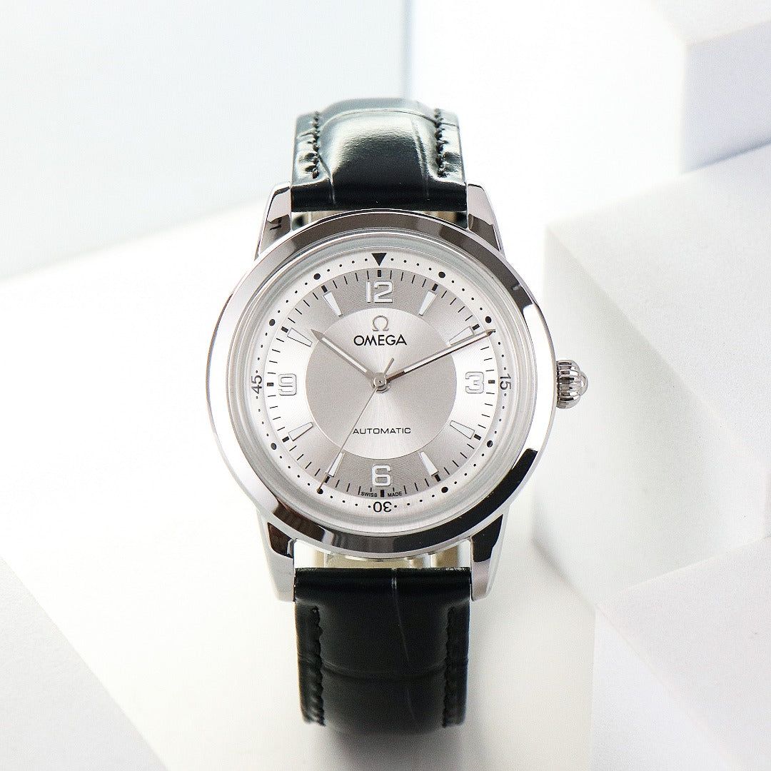 Omega Seamaster Mechanical Watch 40mm Italian imported calfskin black leather(1:1 replica)