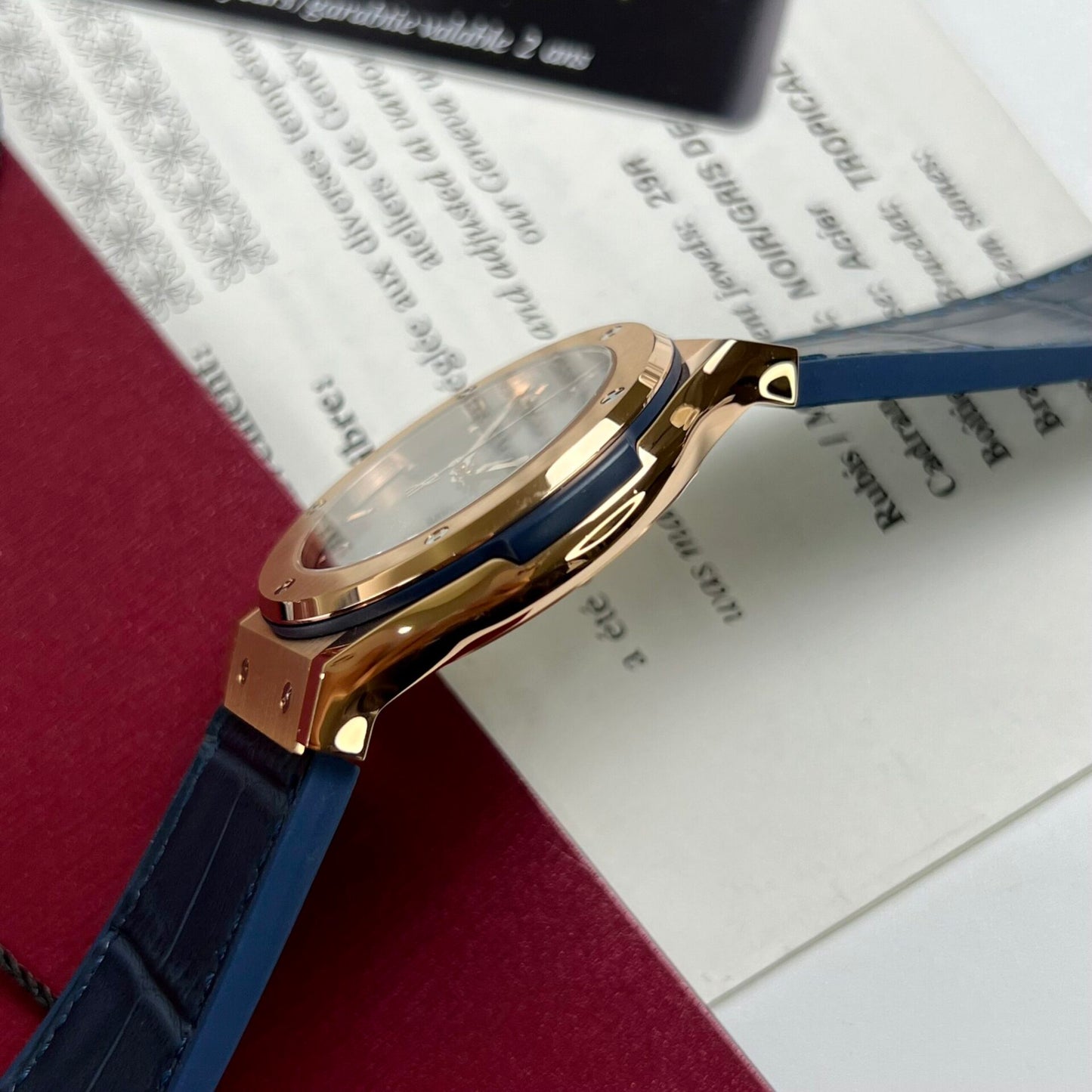 Hublot Replica Watch Classic Fusion King Gold Blue Dial JJF Factory 42mm