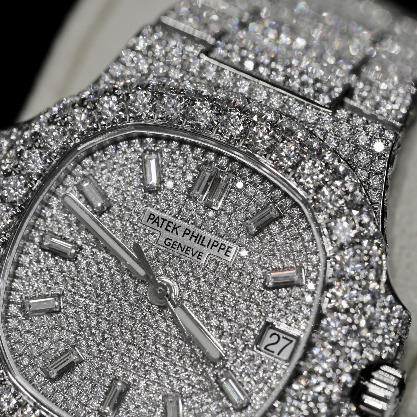 Patek Philippe Best Replica Watch Nautilus 5719 Custom Full Moissanite Diamonds 40mm