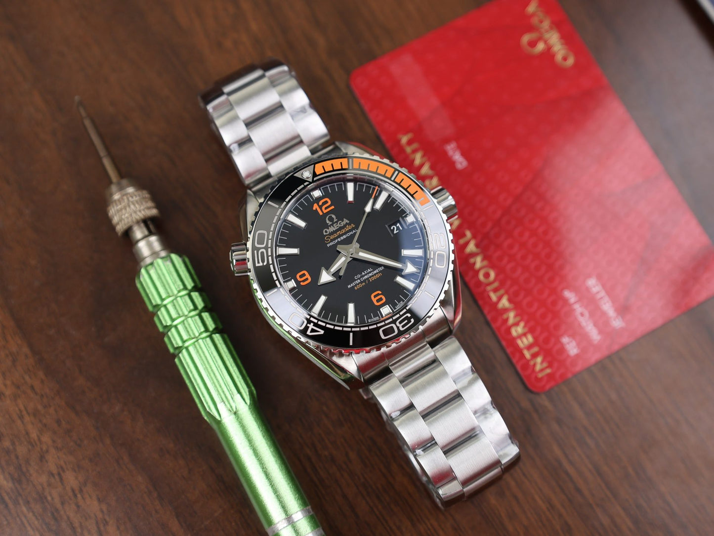 Omega Replica Watch Planet Ocean Metal Strap Dial Black VS Factory 43.5mm