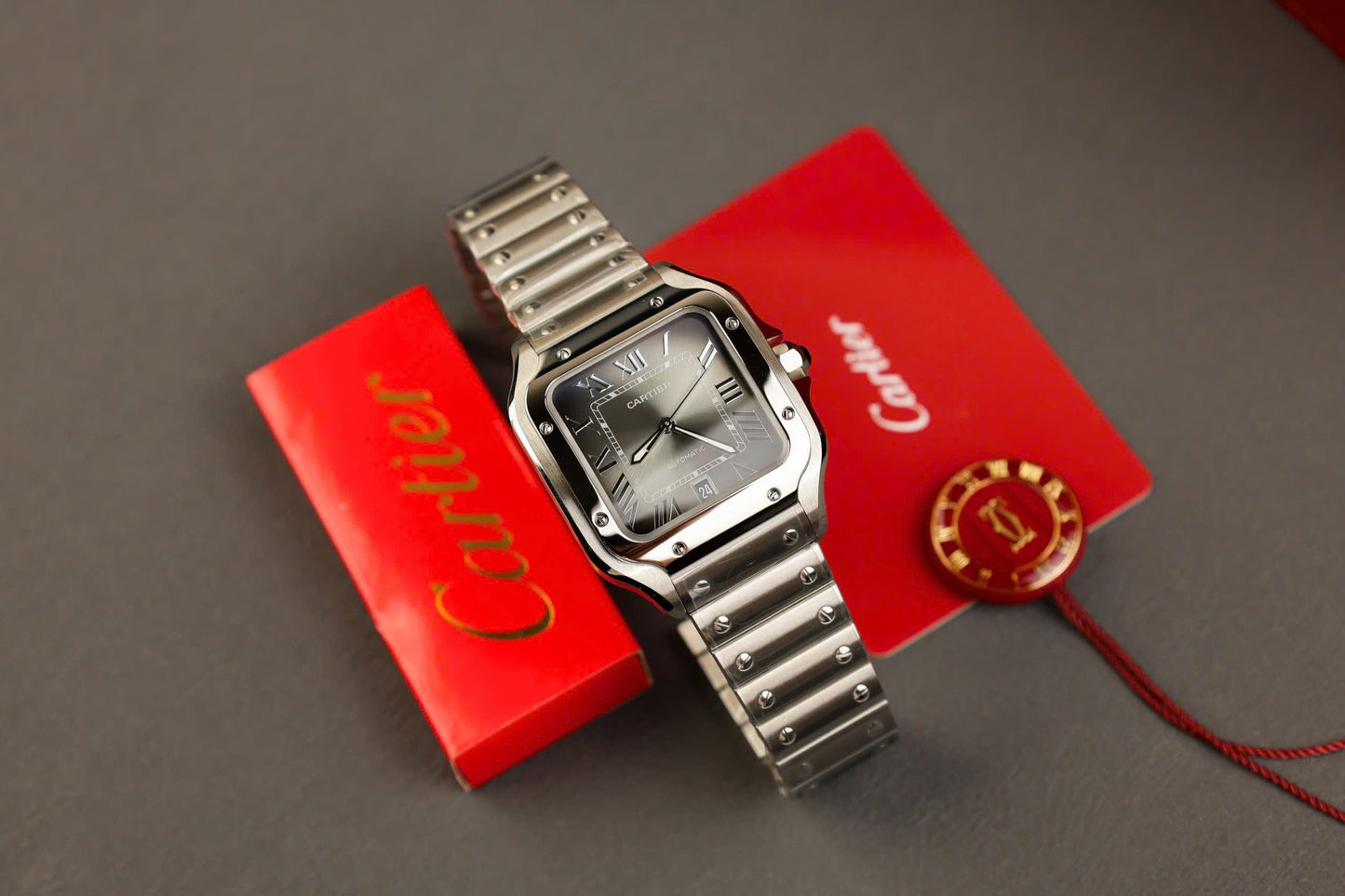 Cartier Santos Replica 11 Watch Gray Dial AF Factory 39.8mm