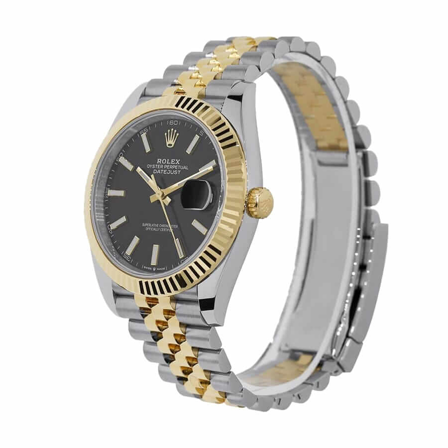 Rolex Datejust 126333 Yellow Gold   Steel Black Dial Jubilee Replica