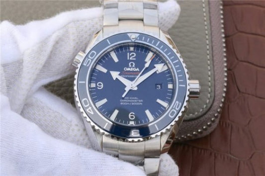 Replica Omega Planet Ocean Professional Blue Liquidmetal Bezel 45mm OMF SS Bracelet A8500