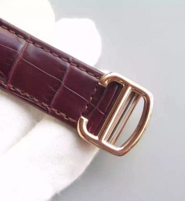 Replica Cartier Rotonde De Cartier Tourbillon RG Leather Strap