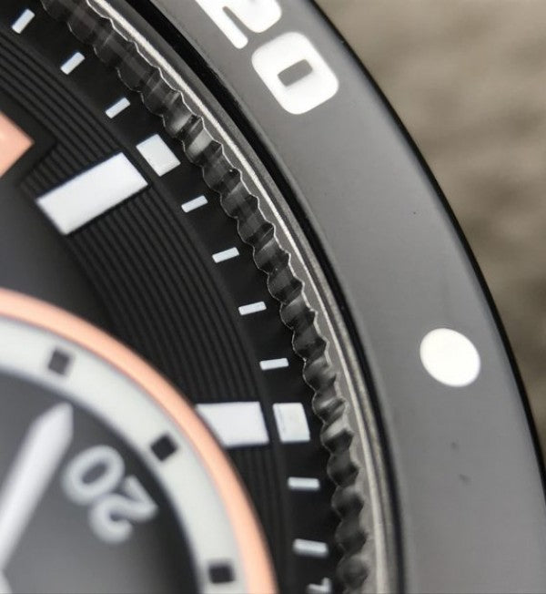 Replica Cartier JJF Calibre De Cartier Diver SS Black Dial RG Bezel Black Rubber Strap A23J