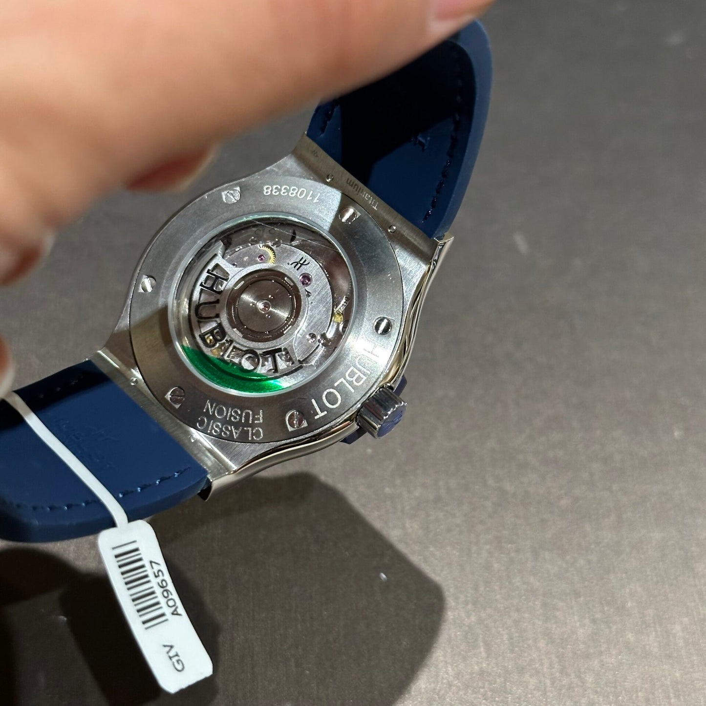 Hublot Replica Watch With Full Diamond Moissanite Diamonds Blue Dial 42mm